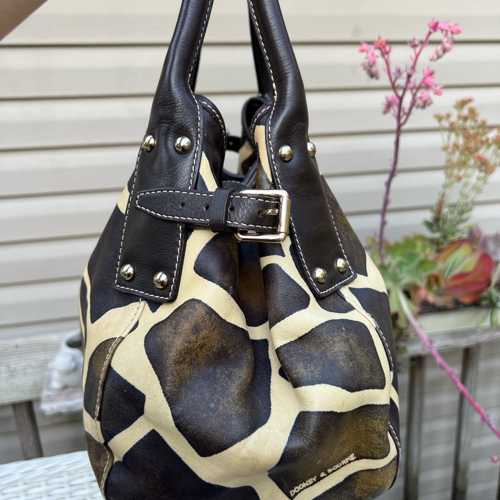 Dooney & Bourke Giraffe Large Leather Lock Logo Satchel ~RARE~RETIRED~ - Picture 6 of 16